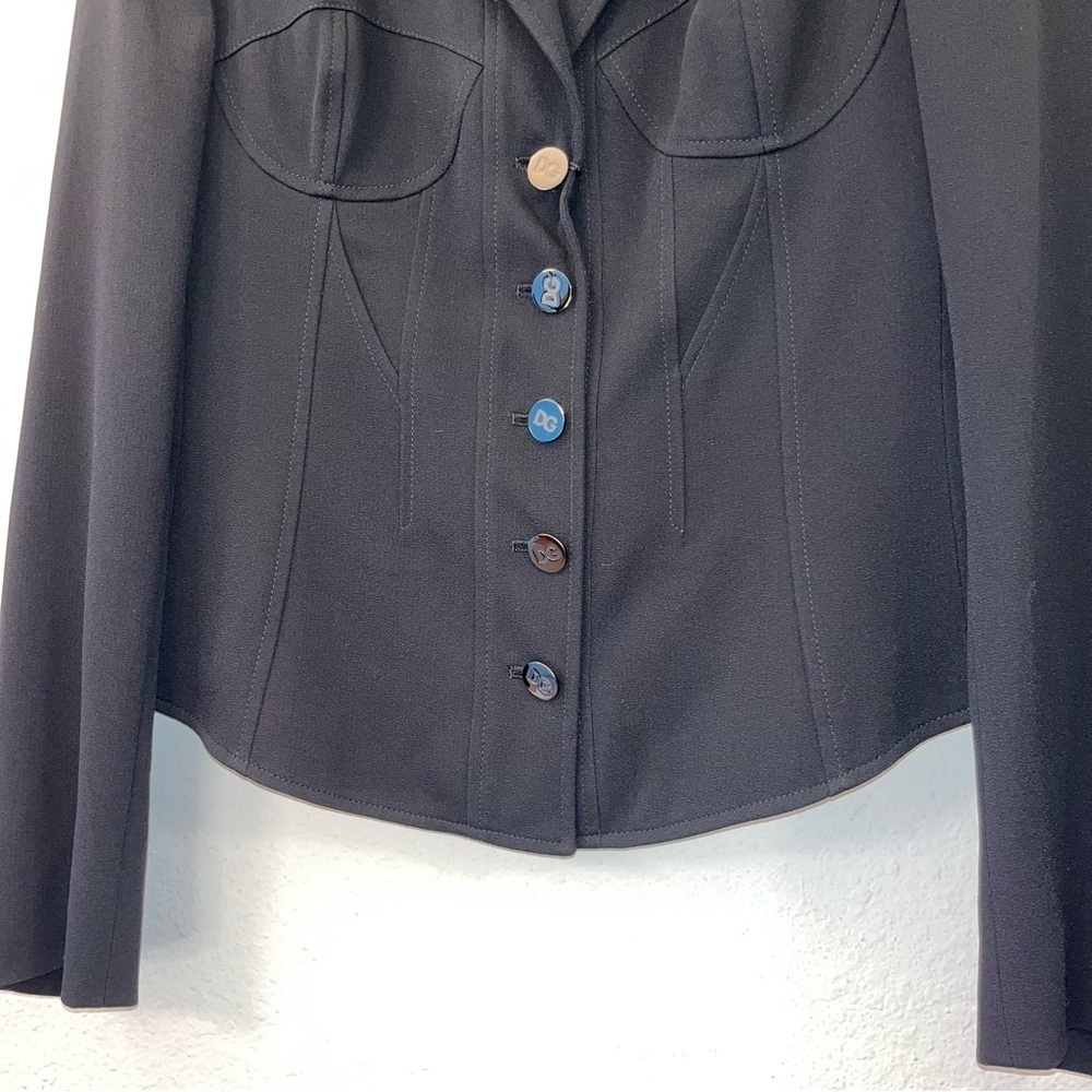 Dolce & Gabbana Black Bustier Blazer Jacket Y2K Single Breasted US 6 NWT ⚪️ - Picture 6 of 16